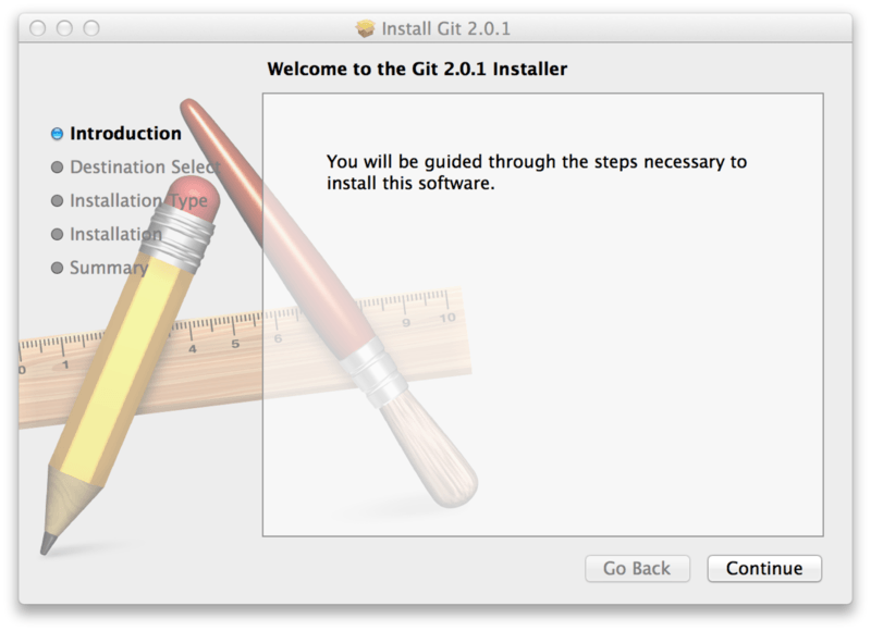 Git macOS installationsprogram.