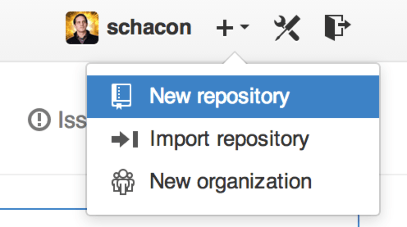 Падајући мени „new repository”