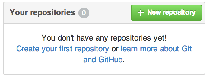 ``Your repositories'' エリア